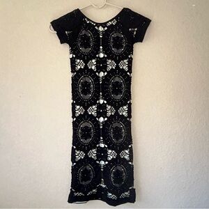 X-Small/Small Cape Juby (Aeropostale) Black Lacy Dress